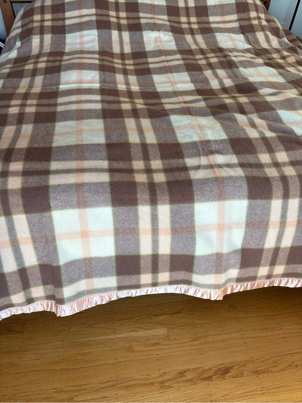 Wool Blanket in Brown and Cream 90 x 90